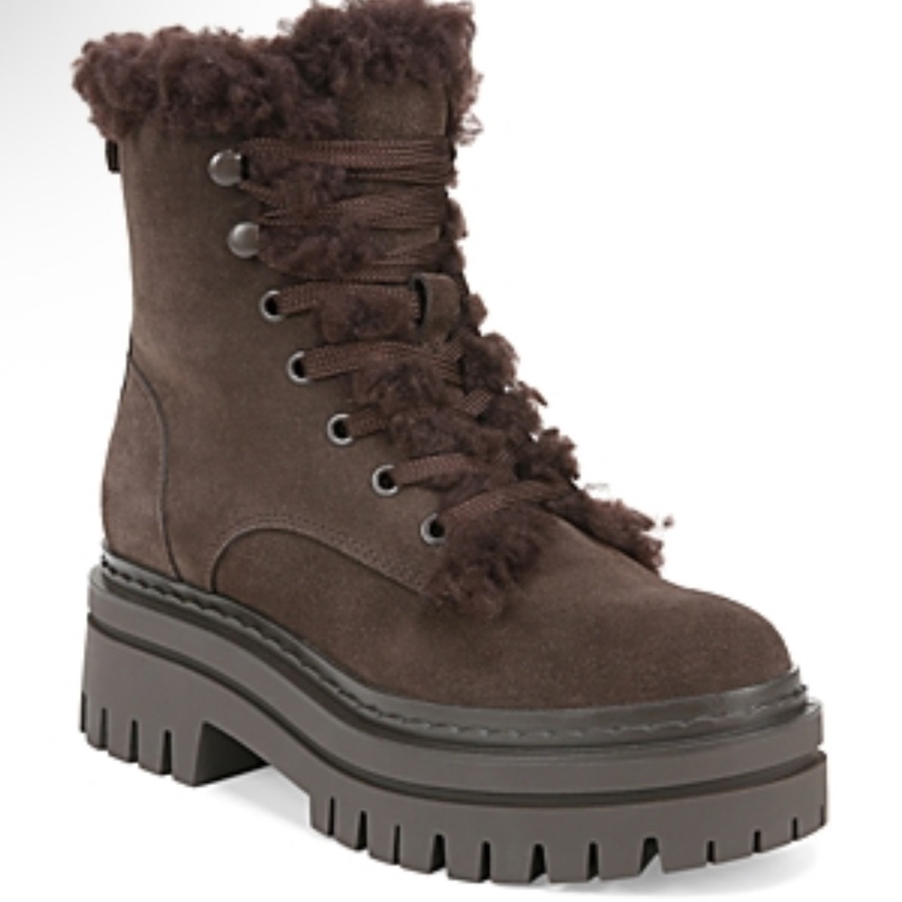 SAM EDELMAN NWT Kyler 2 Faux Shearling Platform Bootie In Warm